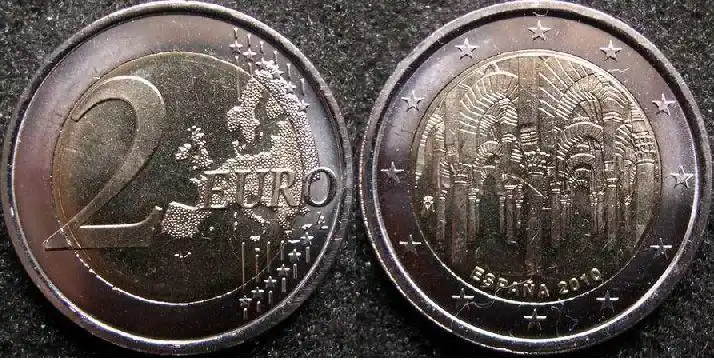 sjyb0019 2010年西班牙2欧元纪念币 科尔多瓦大教堂(大图展示)