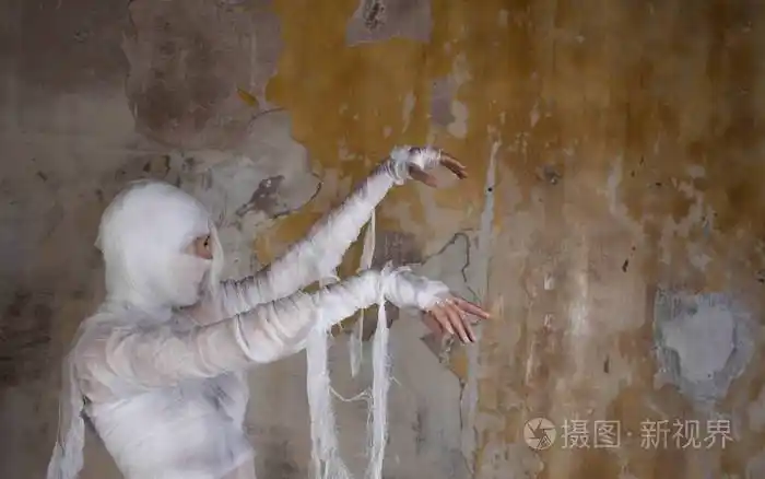 万圣节形象裹着绷带的木乃伊复活的传奇人物