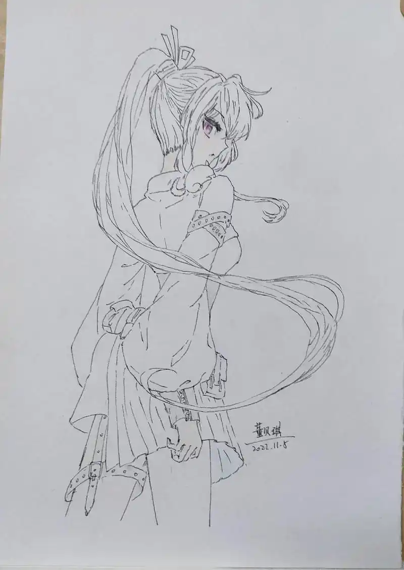 画画练习打卡 #线稿 #古月娜  - 抖音