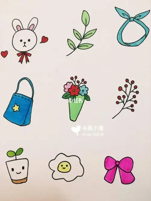 美好的小物件手绘简笔画-手帐素材手帐简笔画手绘