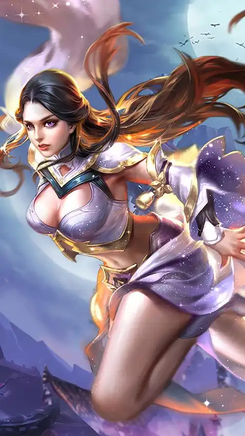 老版性感紫霞仙子 王者荣耀露娜消掉衣竖屏美图