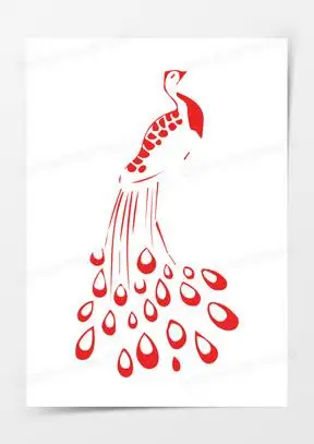 剪纸少数民族傣族吉祥物孔雀元素