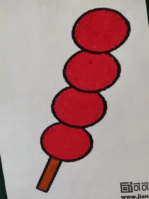 康乐幼儿园小小班涂色练习--冰糖葫芦