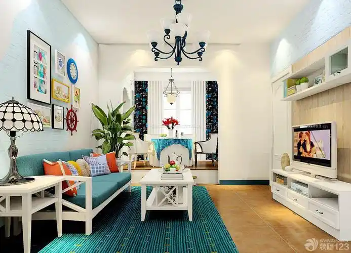 60平米小户型客厅地砖装修设计效果图大全2015图片