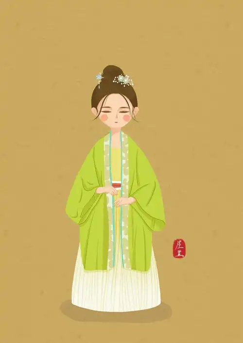 扁平风 汉服人物插画|插画|创作习作|wooli屋里 - 原创作品 - 站酷