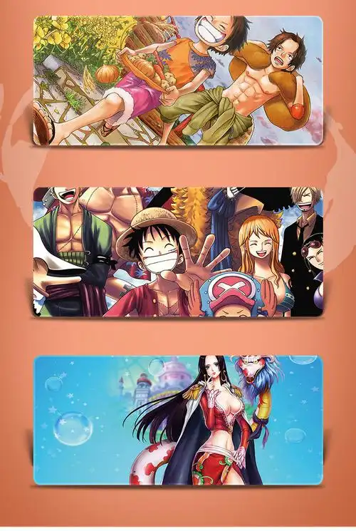 洽品鼠标垫海贼王动漫定制防水桌垫批发彩色精美锁边加厚超大现货海贼