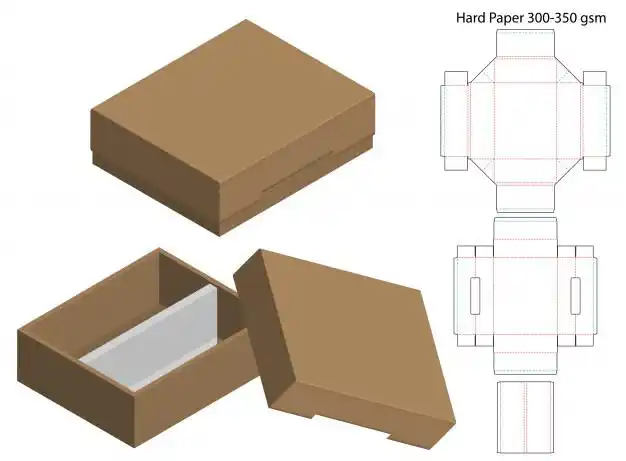 天地盖包装盒纸盒礼品盒刀版展开图模板-合图网