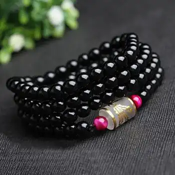 男女士情侣款手环韩版简约佛珠手串潮流珠学生手链一对人工石榴石手串