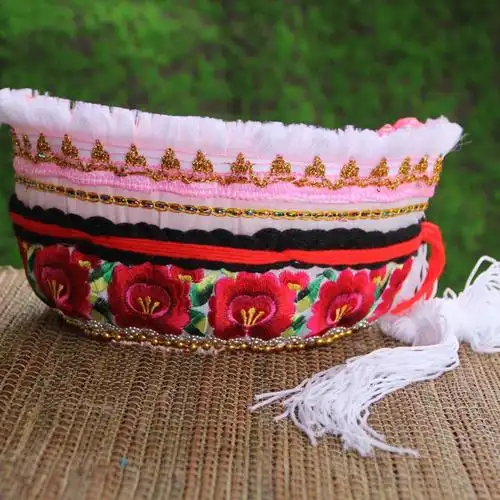 舞台帽子舞蹈演出帽云南少数民族大理白族帽子五朵金花女士头饰