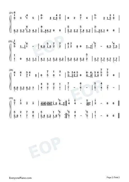 黑猫警长-完美版双手简谱预览2