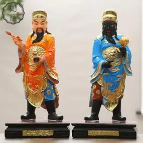 文武判官神像 供奉文判武判佛像 树脂佛像居家摆件供奉16寸38cm