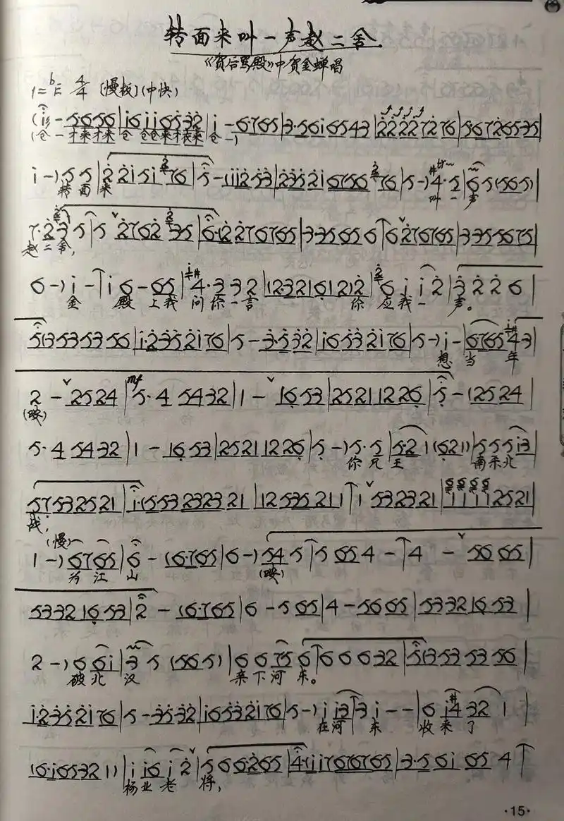 豫剧《贺后骂殿》-转面来叫一声赵二舍曲谱! - 抖音