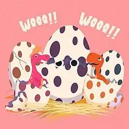 彩色恐龙蛋ai矢量素材下载