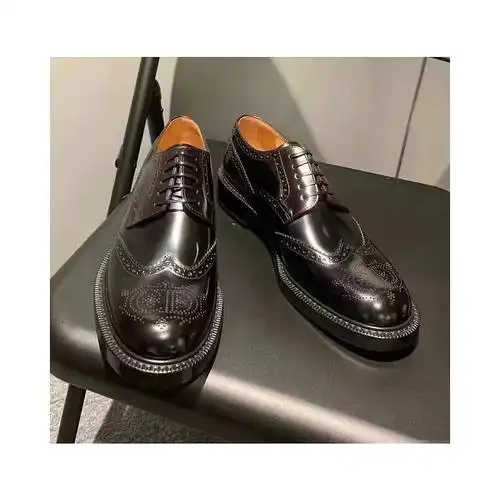 商务香港直邮diorhomme黑色布洛克图案休闲鞋男士正装皮鞋