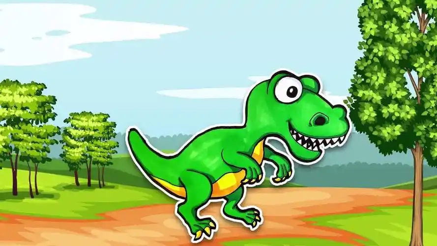 画一只跑得最快的恐龙可爱的美颌龙简笔画留着给宝宝看咯