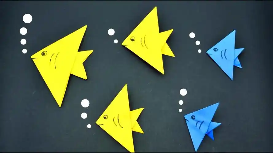 创意手工折纸鱼,亲子游戏分分钟学会折鱼,简单易学的鱼折纸教程