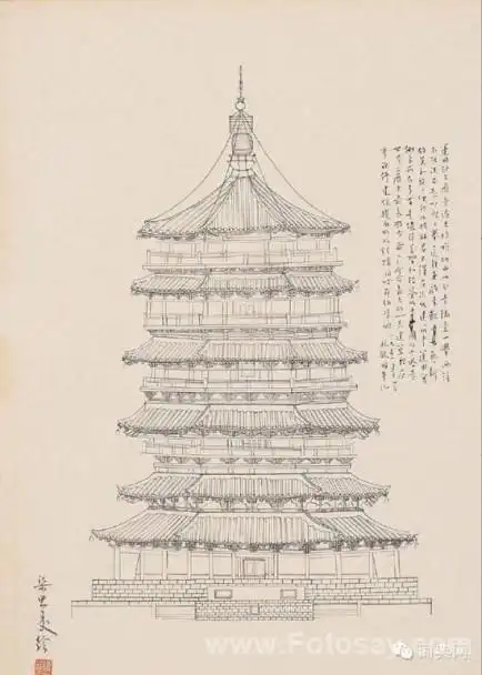 梁思成古建筑手绘图 精致详细令人惊叹