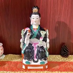 陶瓷彩绘佛像蟒大仙姑地母娘娘大仙姑工艺摆件神像居家供奉摆件