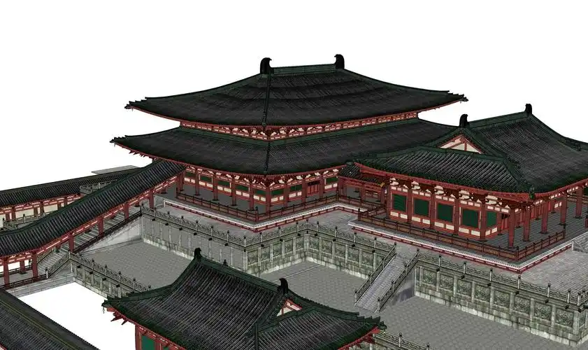 大明宫古建宫殿su模型下载