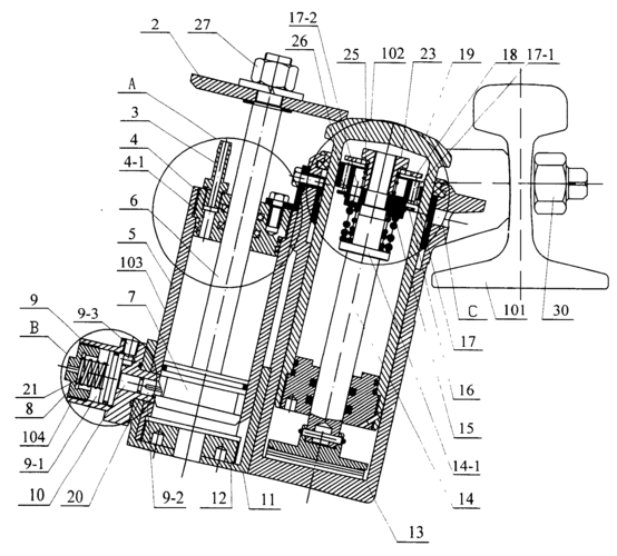 cn200942779y_完全可控风动锁闭减速顶失效