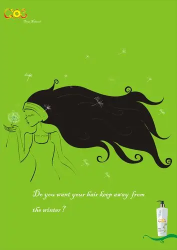 洗发水广告插画