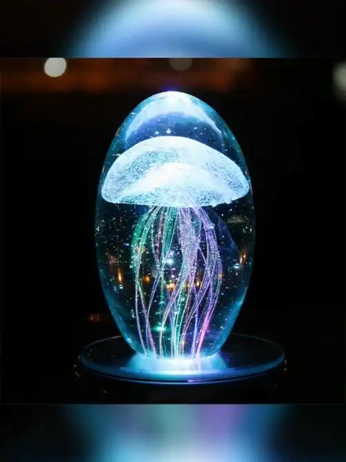 梦幻水母水晶摆件
