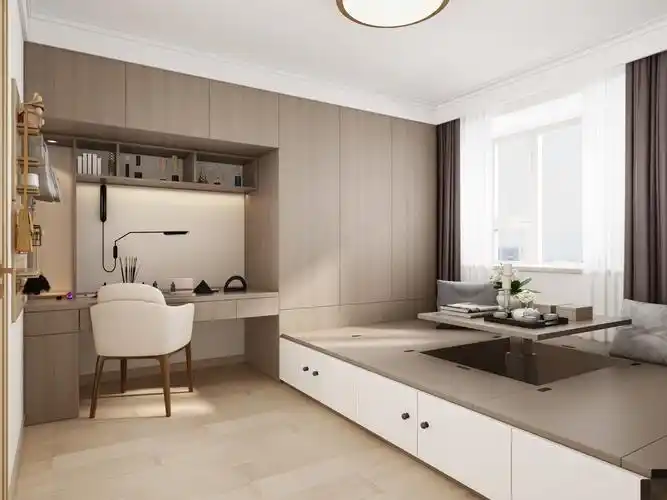 现代二居榻榻米书房装修效果图