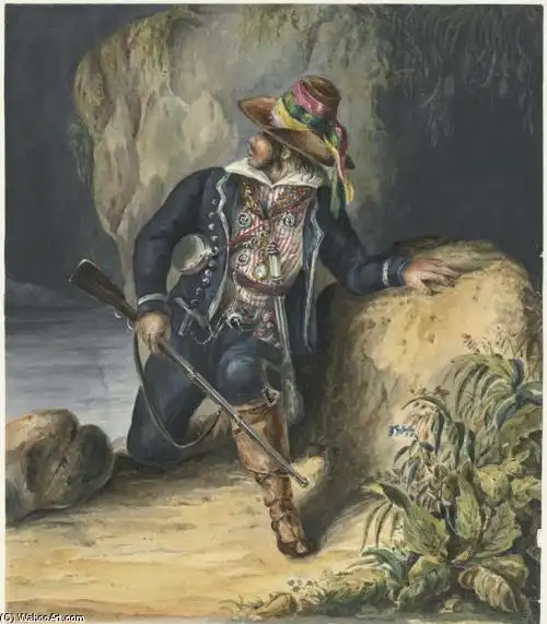 "outh美国强盗" 通过 conrad martens (1801-1878, united kingdom)