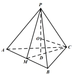 正三棱锥p-abc底面边长为2,m为ab的中点,且pm⊥pc,则三棱锥p-abc外接