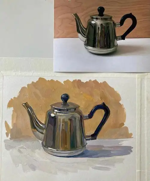 画画  #美术生  #艺术  #色彩  #不锈钢  #色彩静物  #审美  #水粉画