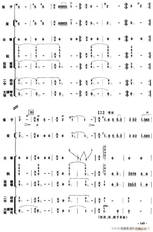 荷花赞(乐队 )简谱_荷花赞(乐队 )总谱曲谱_总谱_818简谱曲谱网