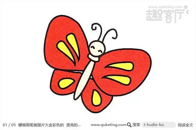 蝴蝶儿童简笔画家色彩