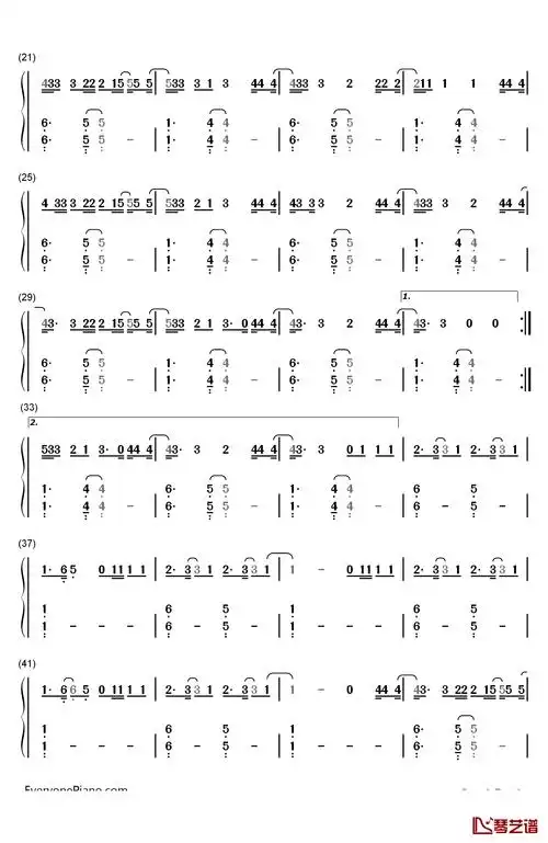 touch钢琴简谱-数字双手-little mix2