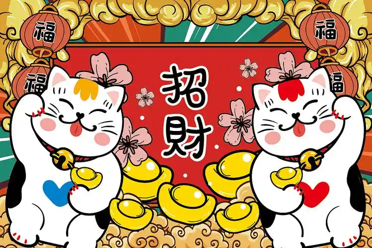 招财猫地毯鼠标垫喜庆国潮