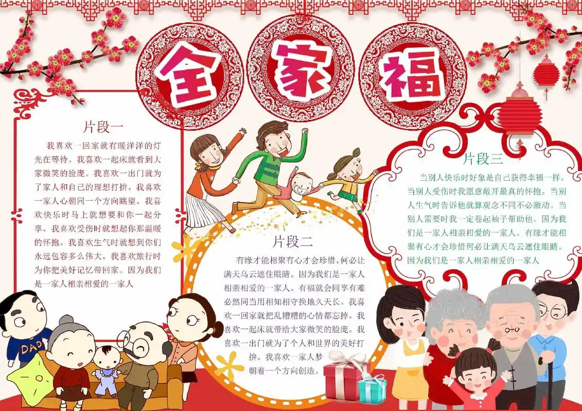 d179全家福电子小报模板手抄报模板#电子小报 #手抄报 # - 抖音