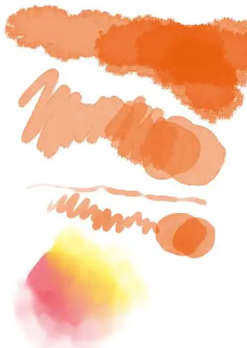 超清水彩涂抹痕迹,水墨笔触photoshop笔刷素材