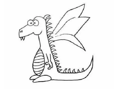 最后给这只可爱的翼龙涂上颜色,我们的简笔画就完成了.