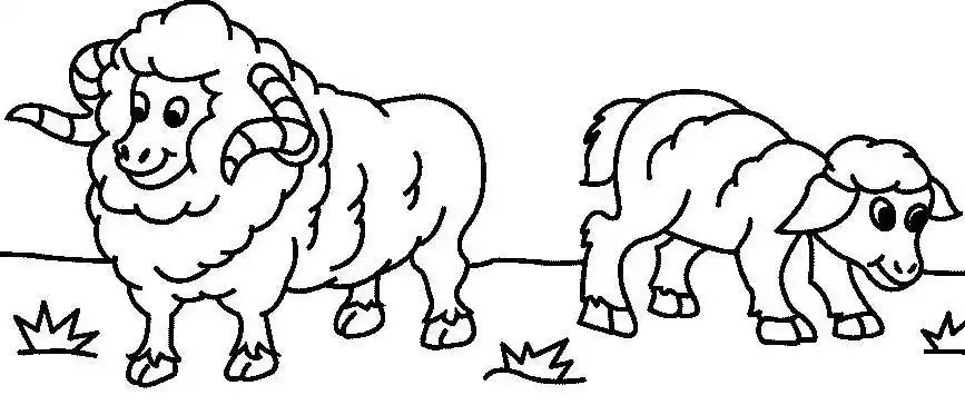 两只吃草的羊_动物简笔画-e学堂