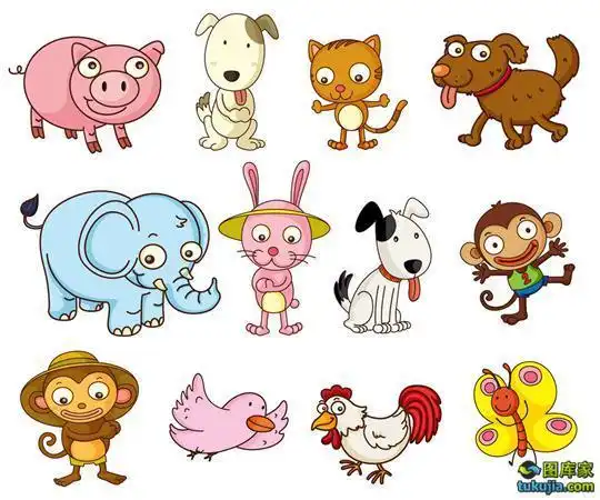 卡通动物动画动物动物图案动物图片小动物矢量3151