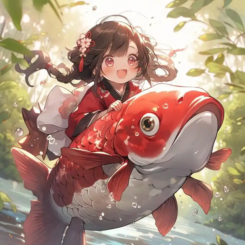 微信头像# #可爱头像# #女生头像# #国风# #锦鲤附体# #ai绘画