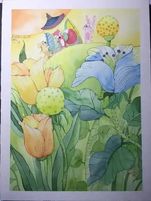 四开纸画的水彩画 4开水彩画