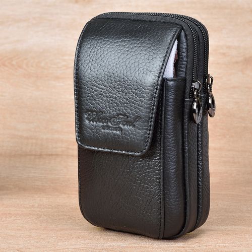 手机男士真皮6寸包穿皮带大屏腰包牛皮竖款手机包