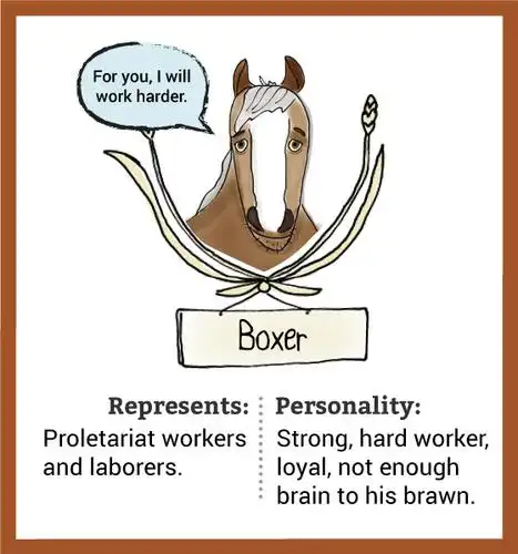 boxer  代表 无产阶级(proletarian),名字来源于义和团运动(boxer