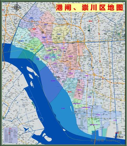 2020年10月江苏南通市港闸崇川区百度版地图乡镇村落公路交通行政
