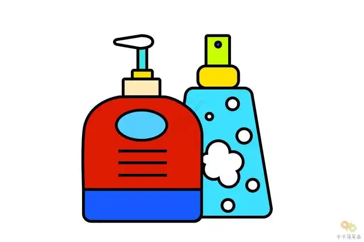 洗护套装简笔画_生活用品简笔画