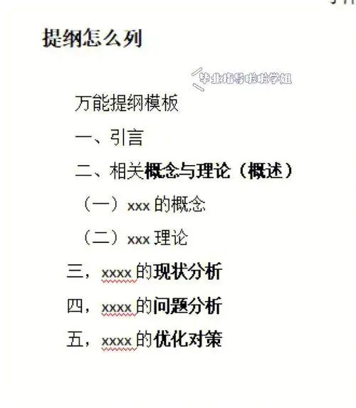 毕业论文万能提纲模板分享