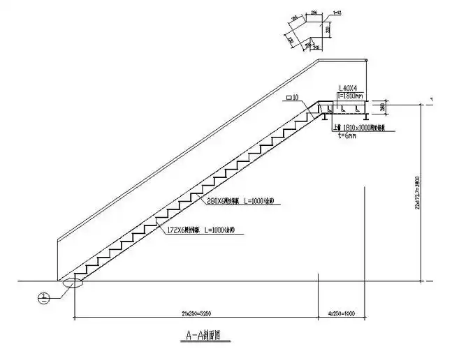 简单式钢结构楼梯平面立面剖面图-钢结构节点详图-筑龙结构设计论坛
