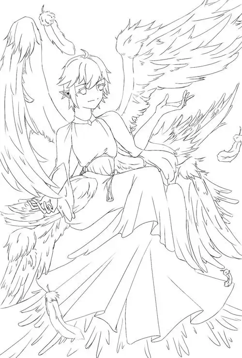 大型摸鱼现场 六翼天使金 涂色……_(:з」∠)_我想趴窝