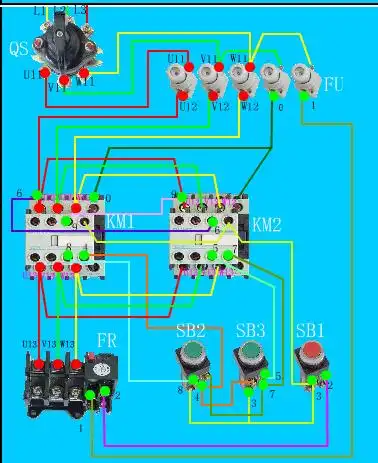 求一张三相电机具有双重互锁的正反转电路接线图
