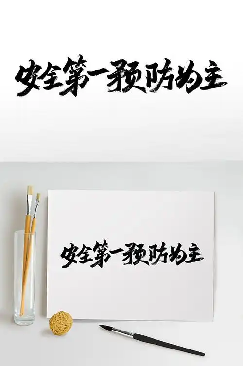 安全第一预防为主毛笔字
